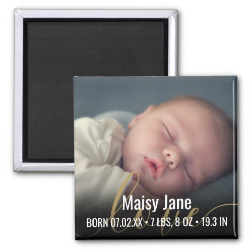 Personalized Baby Photo Name Birth Stats Magnet