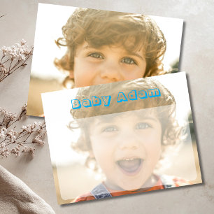 Personalized Baby Photo Name Stationery Note Card