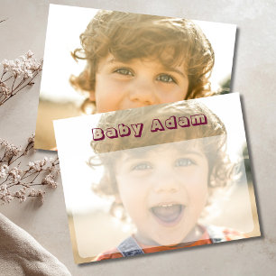 Personalized Baby Photo Name Stationery Note Card