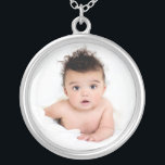 Personalized Baby Photo Template Silver Plated Necklace<br><div class="desc">Add your baby's photo to this necklace for a wonderful personalized gift or treat for yourself. It's a wonderful choice for holidays,  mother's day,  grandparents day,  and other special occasions. Load your selected photo in place of the sample photo shown in the design template.</div>