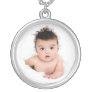 Personalized Baby Photo Template Silver Plated Necklace