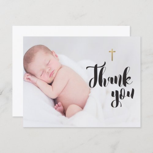 Personalized Baby Photo Thank you Baptism Card