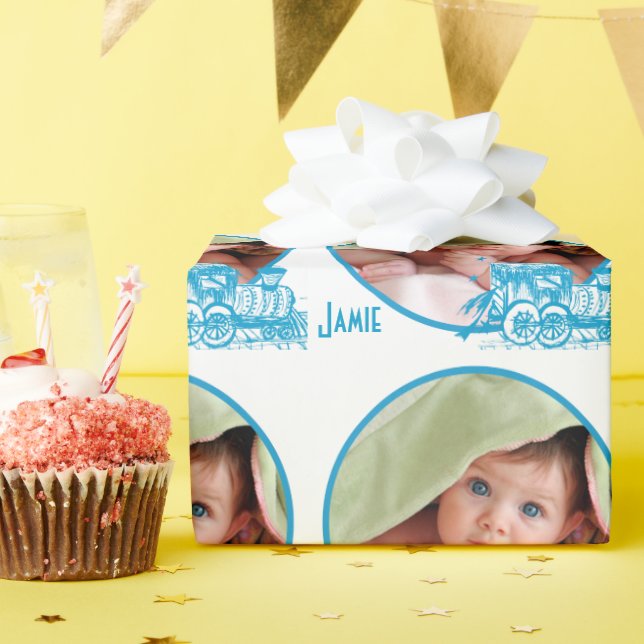 Personalized Baby Photo Wrapping Paper (Birthday Party)