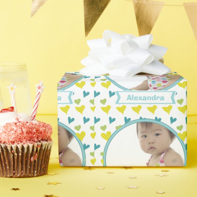Personalized Baby Photo Wrapping Paper (Birthday Party)