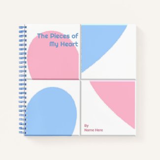 Personalized Baby Pink and Blue Abstract Heart Art