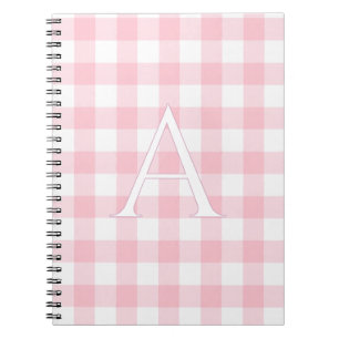 Personalized Baby Pink Gingham Notebook