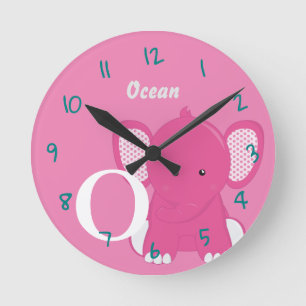 Personalized Baby Pink Round Clock