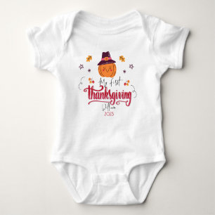 Personalized Baby Pumpkin First Thanksgiving Baby Bodysuit