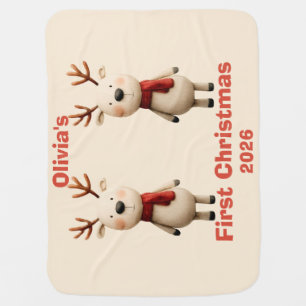 Personalized Baby’s First Christmas Ornament Baby Blanket