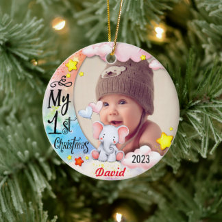 Personalized Baby’s First Christmas Photo Ornament