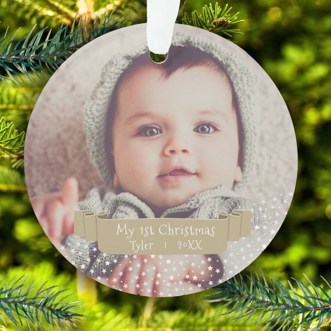 Personalized Baby`s First Christmas Photo Ornament (Creator Uploaded)