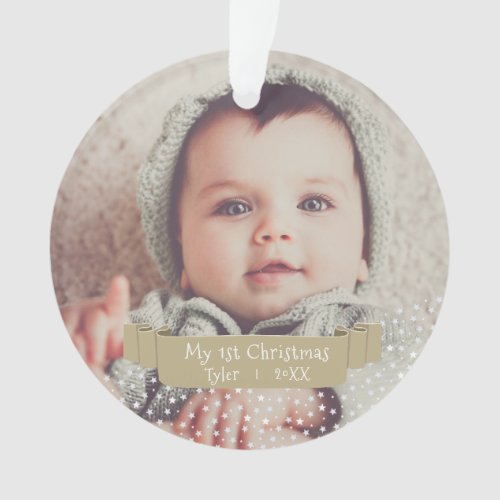 Personalized Babys First Christmas Photo Ornament