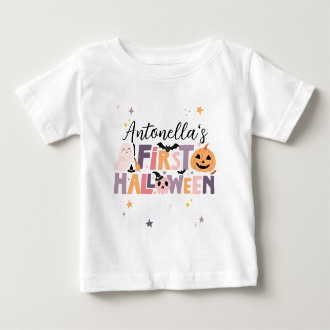 Personalized Baby’s First Halloween Outfit  Baby T-Shirt (Front)