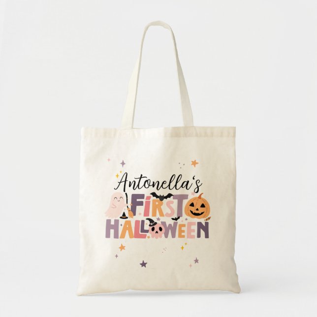 Personalized Baby’s First Halloween  Tote Bag (Front)