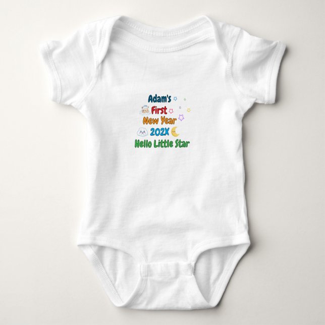Personalized Baby’s First New Year – Cute Design Baby Bodysuit (Front)