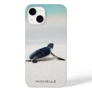 Personalized Baby Sea Turtle Beach Journey Case-Mate iPhone 14 Case
