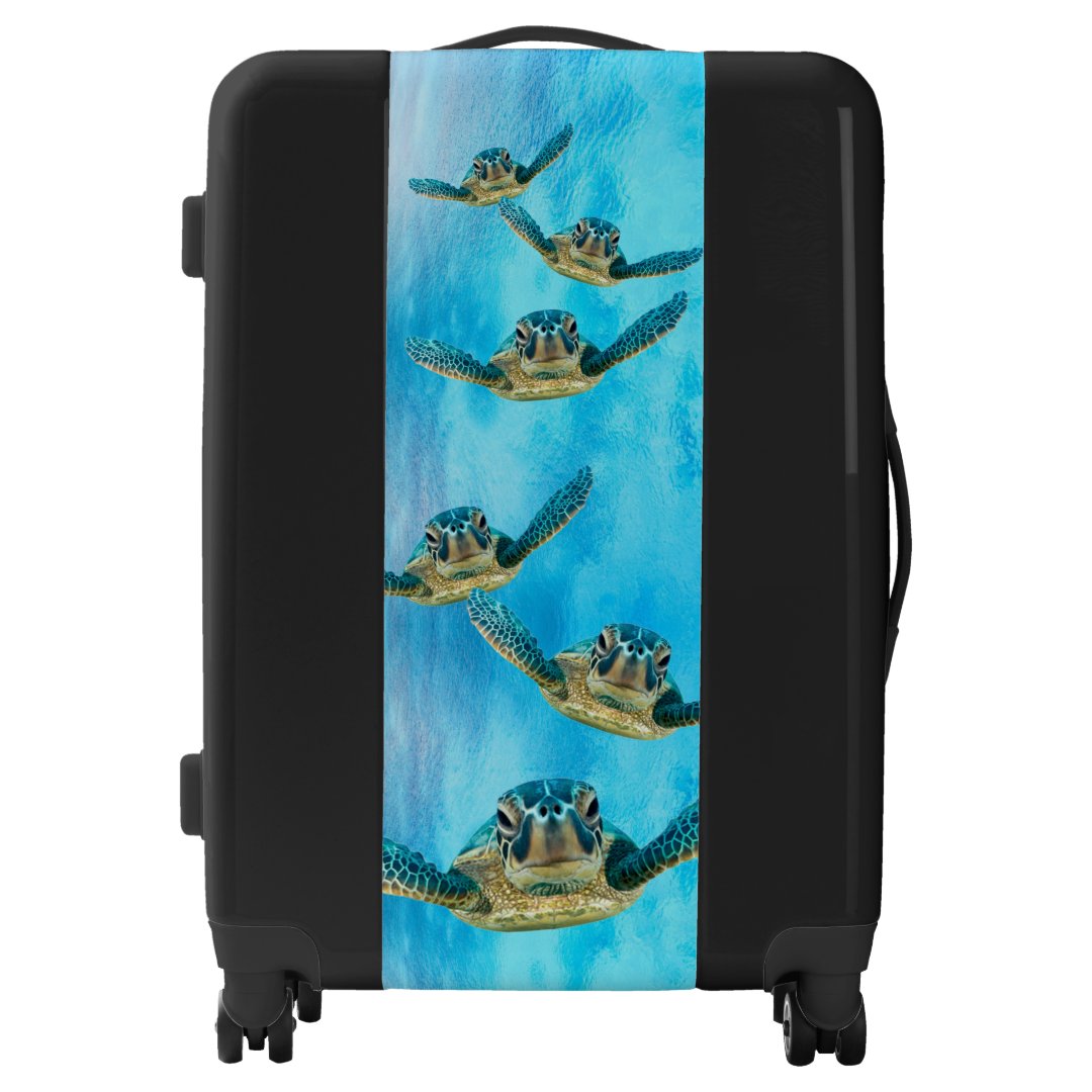 Personalized Baby Sea Turtles Swimming Luggage | Zazzle