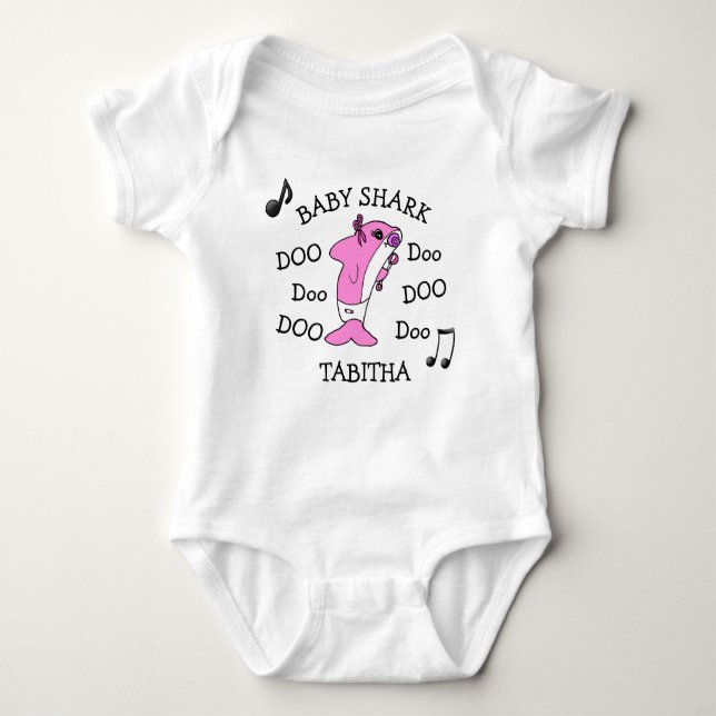 Personalized Baby Shark Baby's Baby Bodysuit (Front)