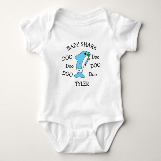 Personalized Baby Shark Baby's Baby Bodysuit (Front)