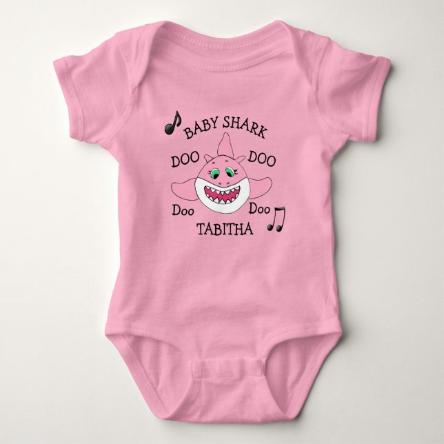 Personalized Baby Shark Baby's Baby Bodysuit (Front)