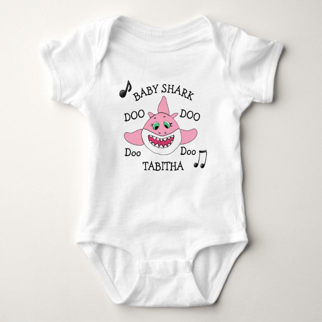 Personalized Baby Shark Baby's Baby Bodysuit (Front)