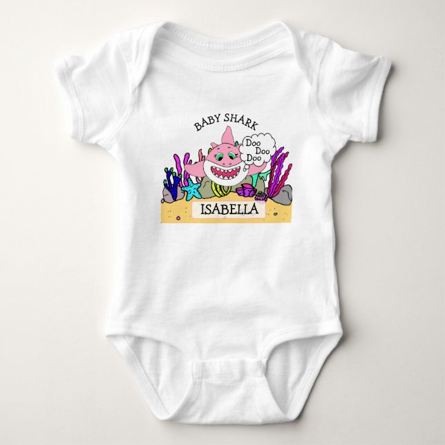 Personalized Baby Shark Baby's Bodysuit (Front)