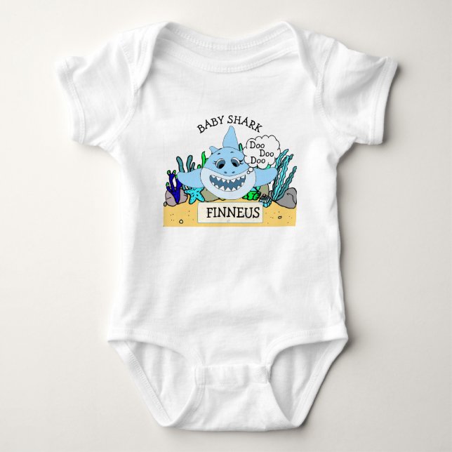 Personalized Baby Shark Baby's Bodysuit (Front)