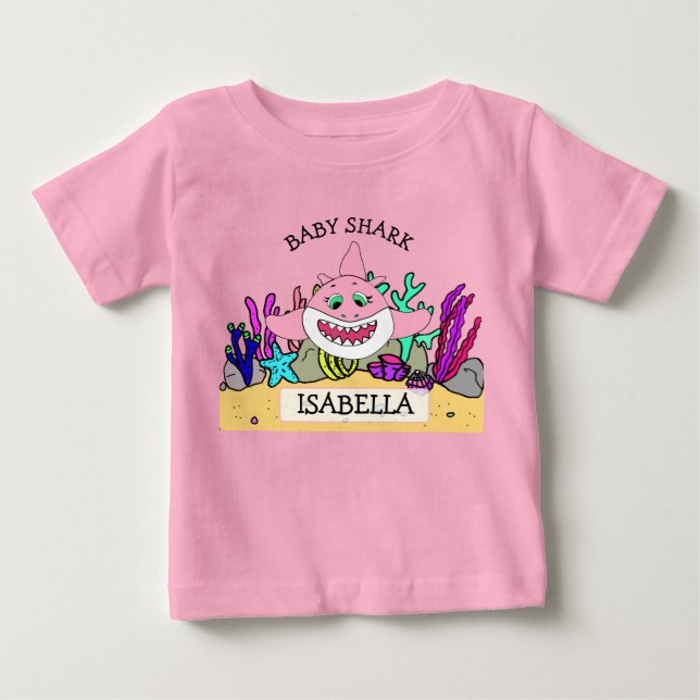 Personalized Baby Shark Baby's T-Shirt (Front)