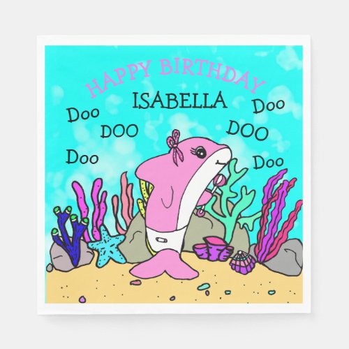 Personalized Baby Shark Birthday Napkins