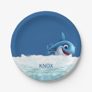 Personalized Baby Shark Birthday Party Paper Plates