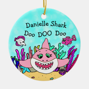 personalized baby shark ornament