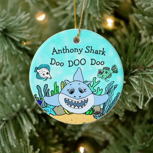 Personalized Baby Shark Family Christmas Ornament (Tree)