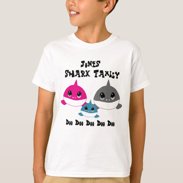 Personalized Baby Shark Family T-Shirt (Front)