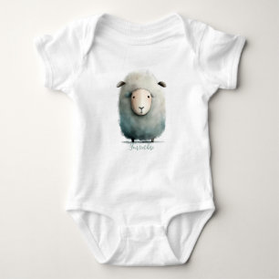 Personalized Baby sheep bodysuit