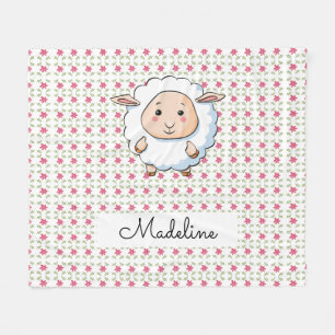 Personalized Baby Sheep Fleece Blanket
