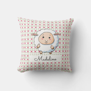 Personalized Baby Sheep Throw Pillow