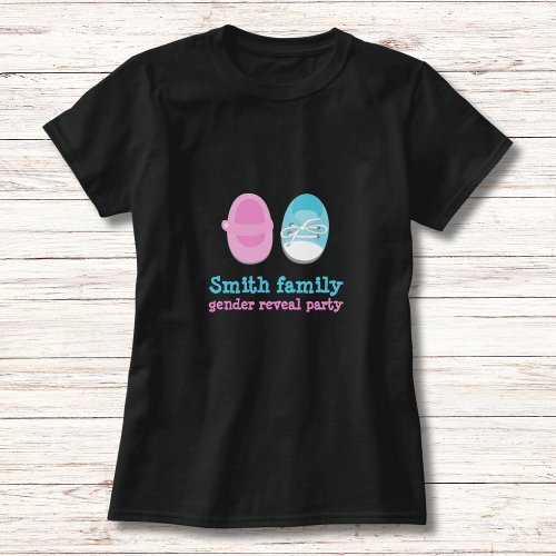 personalized baby shoes gender reveal T_Shirt