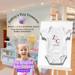 Personalized Baby Short Sleeve One-Piece Bodysuit