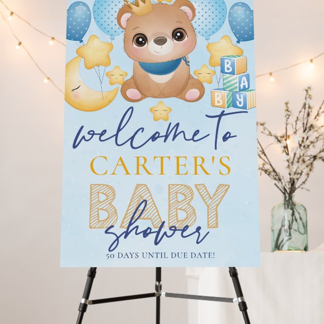 Personalized Baby Shower Baby Boy Foam Board (In Situ (Stand))