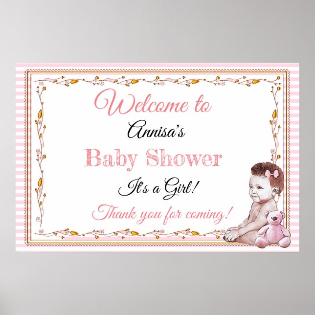 Personalized Baby Shower Banner Poster (Front)