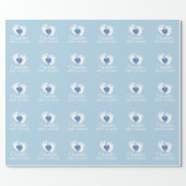 Personalized BABY SHOWER Blue Feet Heart BOY Wrapping Paper (Flat)