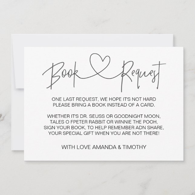 Personalized Baby Shower Book Request Cards (Front)