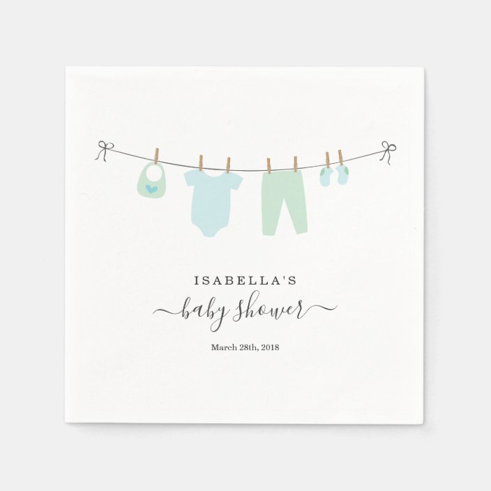 monogrammed baby shower napkins