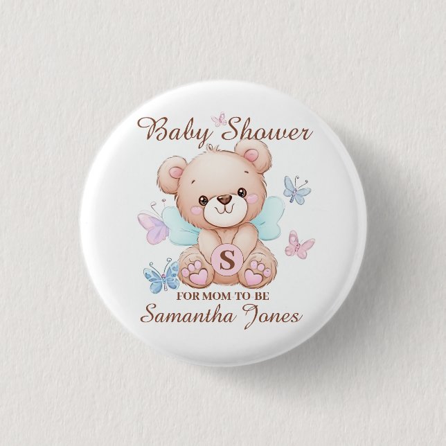 Personalized Baby Shower Button (Front)