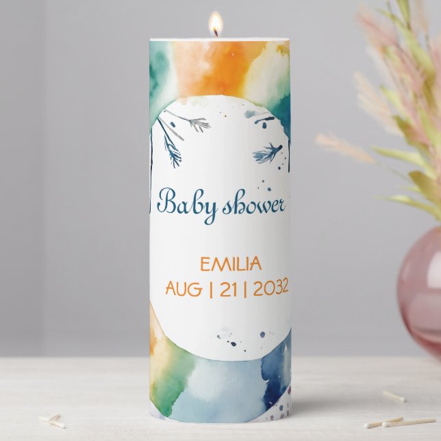 Personalized Baby Shower Candle - Custom Boho  (In Situ)
