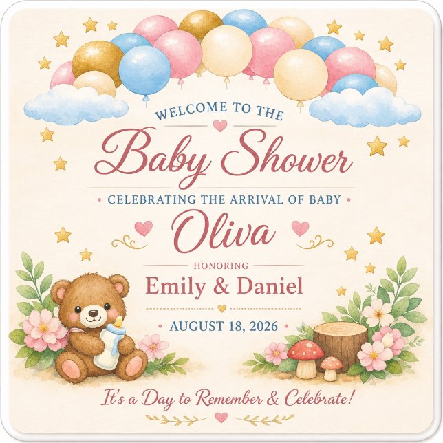 Personalized Baby Shower Coasters (Creator Uploaded)