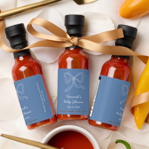 Personalized Baby Shower Favor Blue Hot Sauces