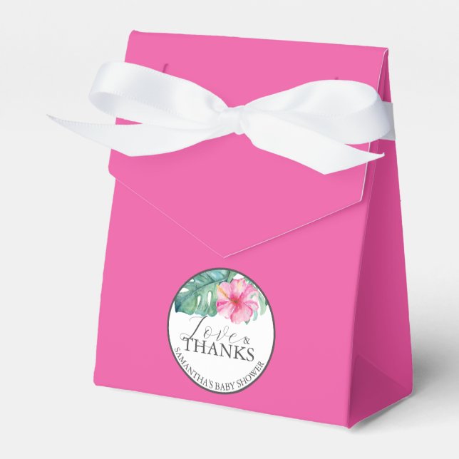 Personalized Baby Shower Favor Boxes Fuchsia (Front Side)