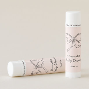 Personalized Baby Shower Favor Pink Bow Lip Balm
