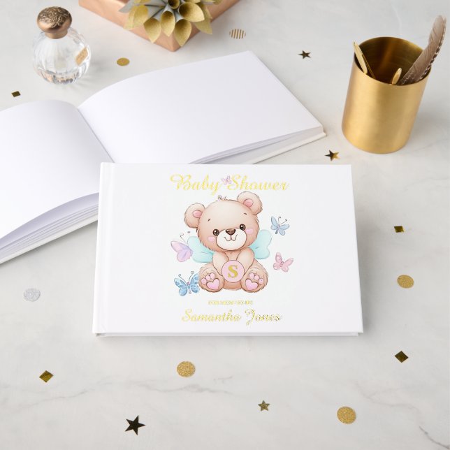 Personalized Baby Shower Foil Guest Book (Front Open)